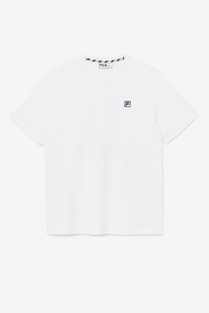 Fila T-Shirt Mens White Edgecumbe Short Sleeve - Ireland 73062-MEBF